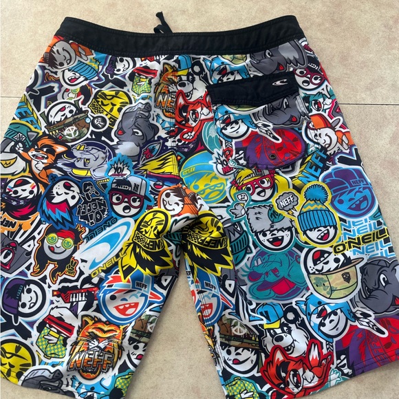 O'Neill & Neff Collab Cartoon Board Swim Shorts - Picture 2 of 12
